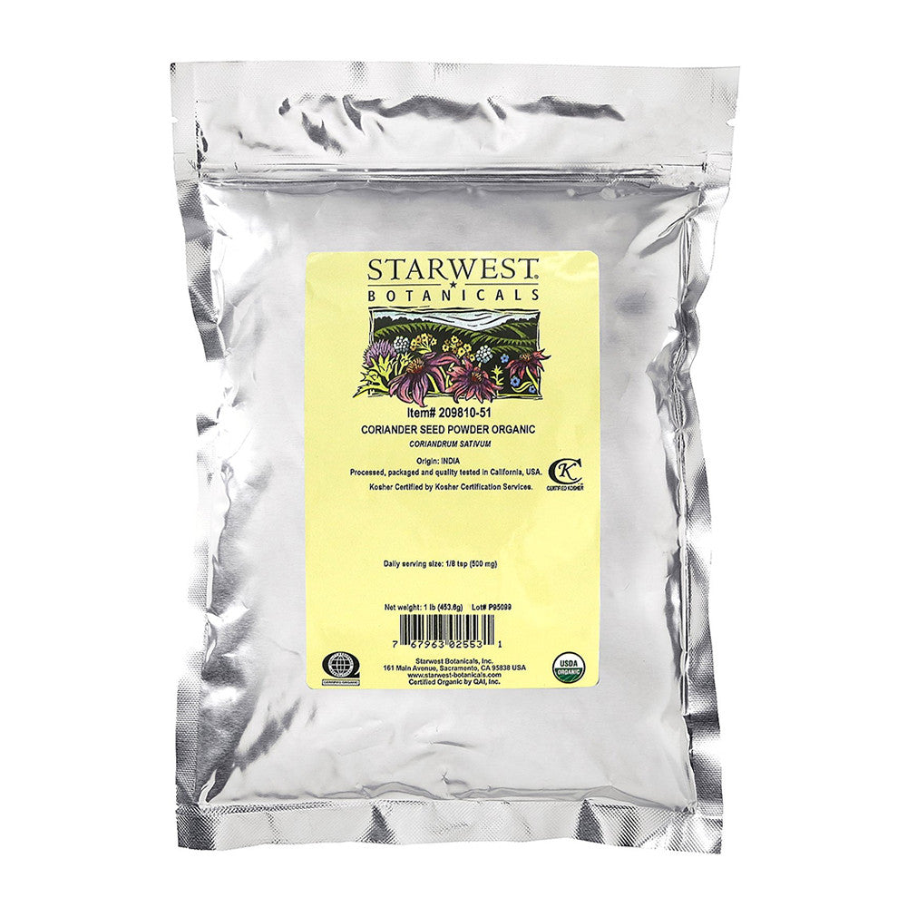 Starwest Botanicals Organic Coriander Seed Powder, 16 Oz